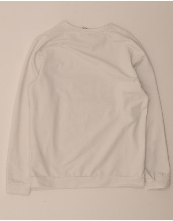 Jack & Jones Mens Graphic Sweatshirt Jumper Large White Cotton