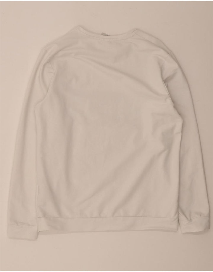 Jack & Jones Mens Graphic Sweatshirt Jumper Large White Cotton