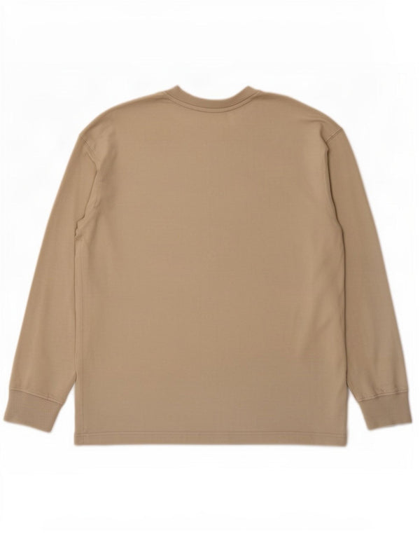 Zara Womens Oversized Top Long Sleeve Medium Beige Cotton