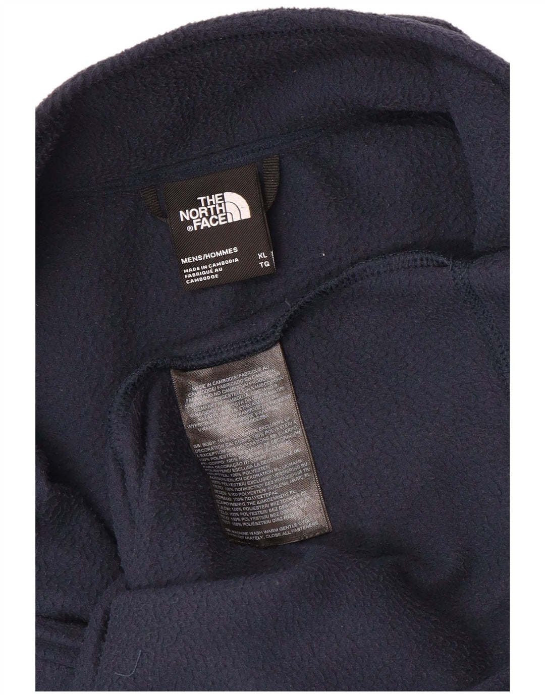 The North Face Mens Zip Neck Fleece Jumper XL Navy Blue Polyester