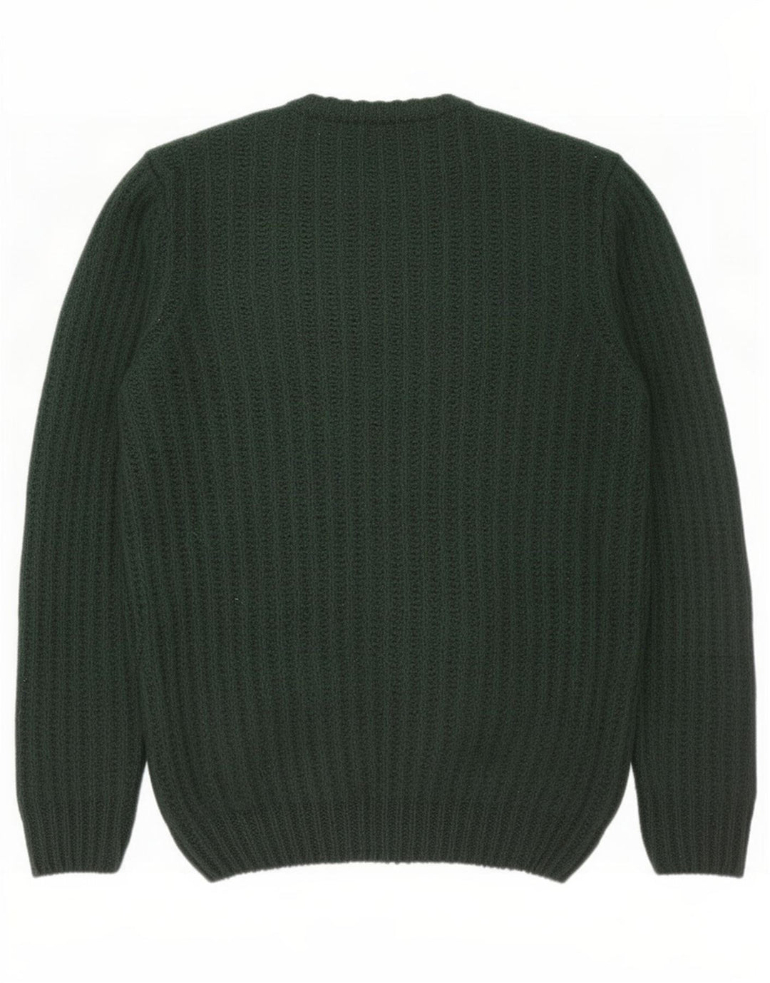 Zara Mens Crew Neck Jumper Sweater Medium Green Acrylic