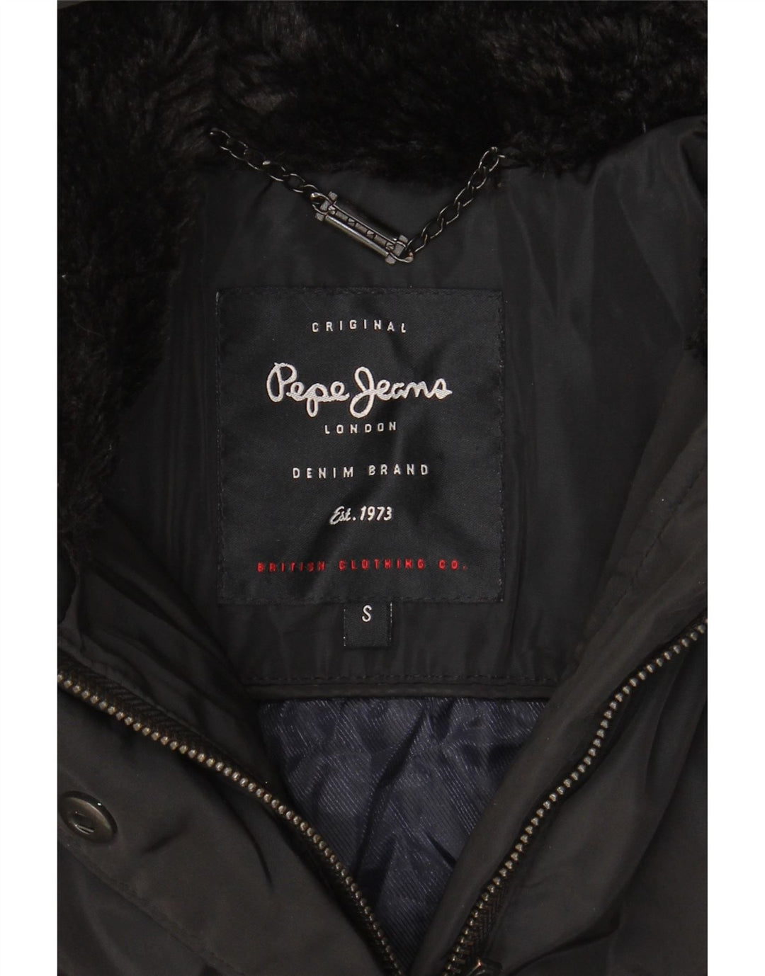 PEPE JEANS Womens Hooded Padded Jacket UK 10 Small Black Polyester Vintage PEPE Jeans and Second-Hand PEPE Jeans from Messina Hembry 