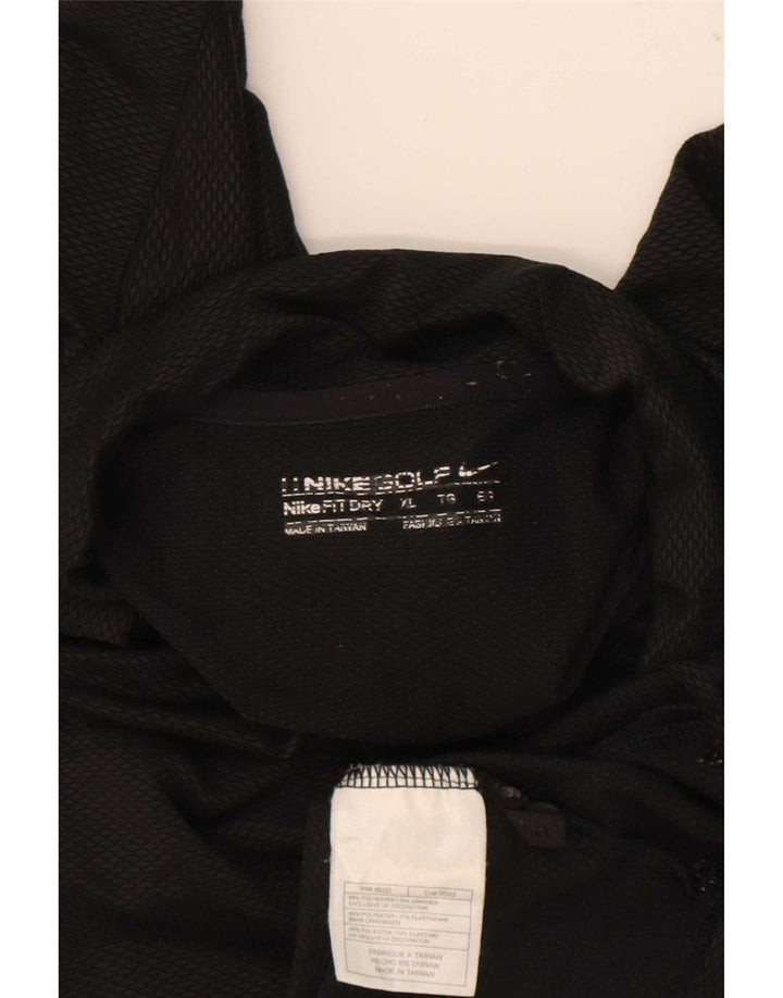 Nike Mens Golf Polo Shirt XL Black Polyester