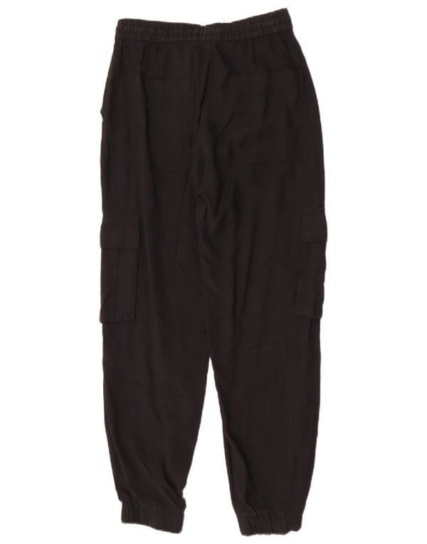Zara Womens Joggers Cargo Trousers XS W24 L27 Black