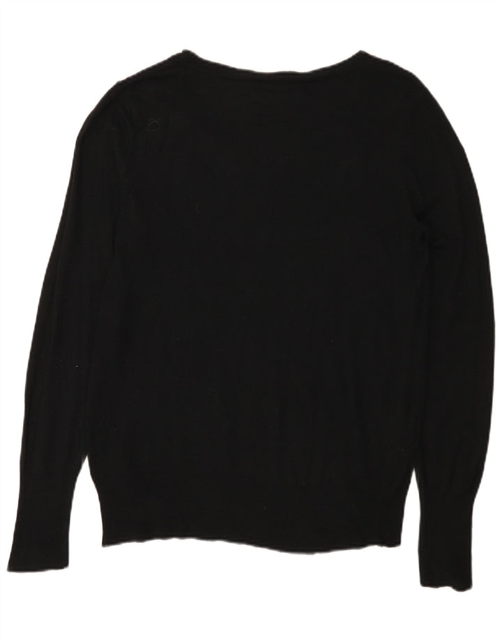 MOSSIMO Womens Boat Neck Jumper Sweater UK 14 Large Black Nylon