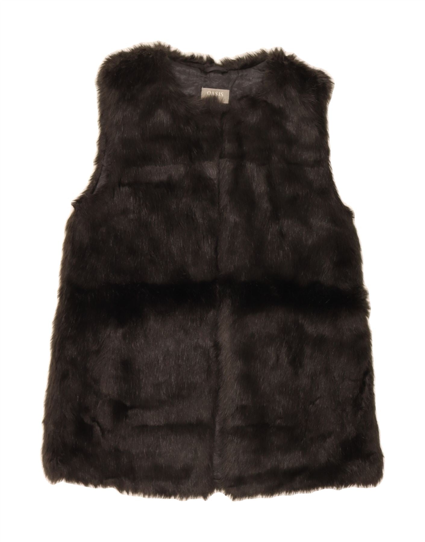 OASIS Womens Faux Fur Gilet UK 10 Small Black Polyacrylic