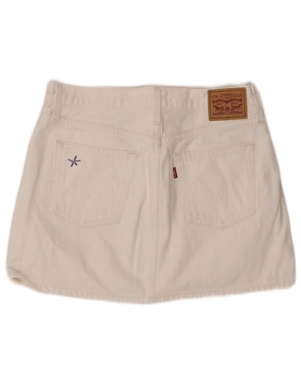 Levi's Womens Denim Skirt W27 Small White Cotton