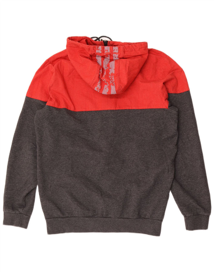 Adidas Mens Zip Hoodie Sweater Medium Grey Colourblock Cotton