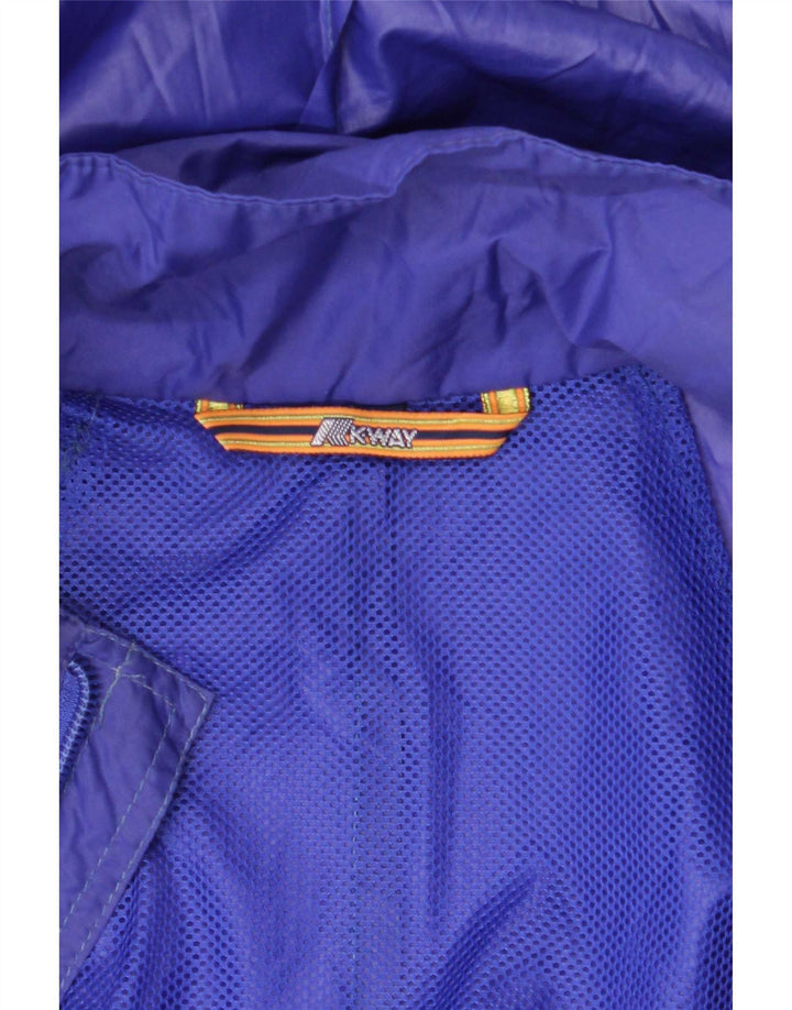 K-Way Mens Hooded Rain Jacket UK 42 XL Blue Polyamide