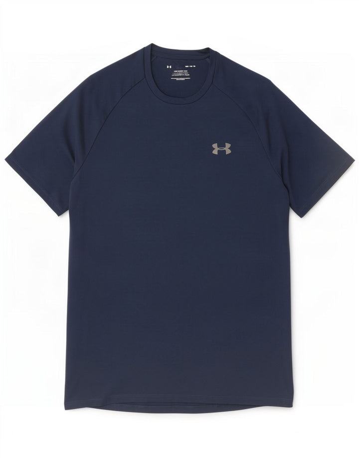 Under Armour Mens T-Shirt Top Medium Navy Blue Polyester