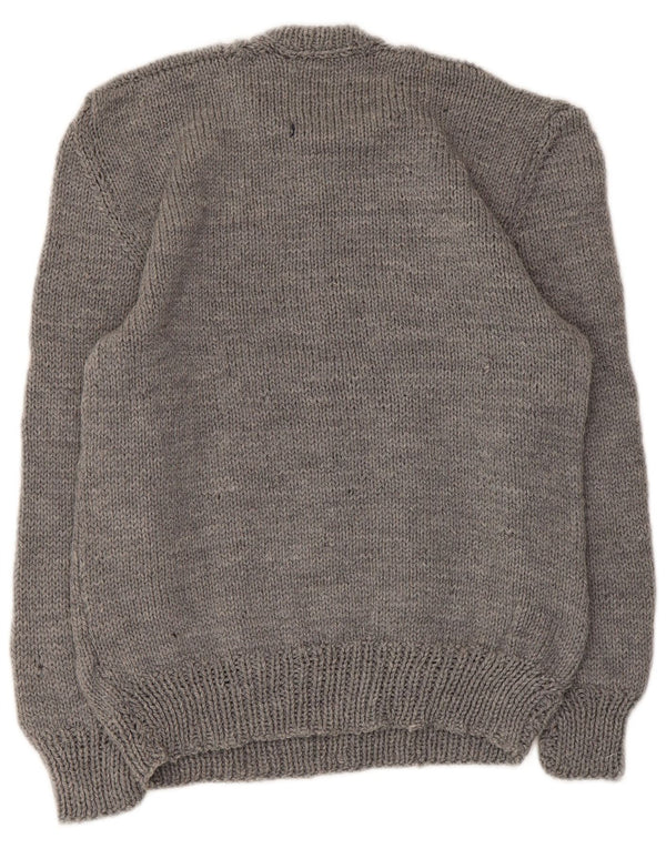 Vintage Womens Crew Neck Jumper Sweater UK 10 Small Grey