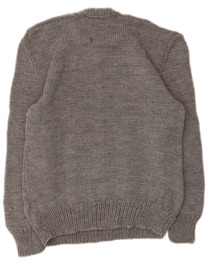 Vintage Womens Crew Neck Jumper Sweater UK 10 Small Grey