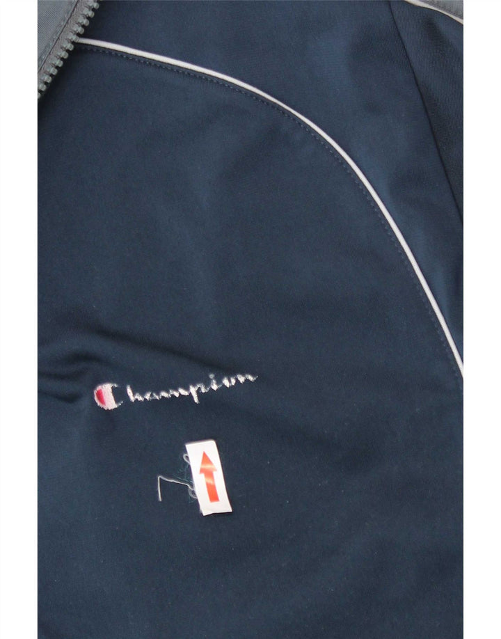 Champion Mens Tracksuit Top Jacket XL Navy Blue Colourblock Polyester