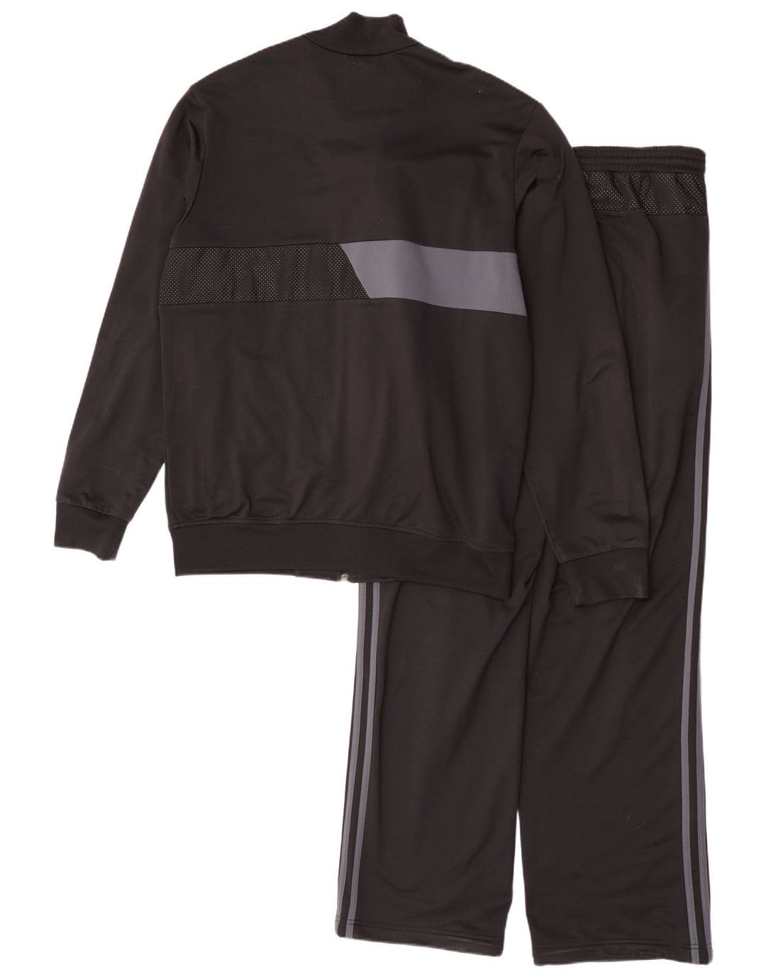 Adidas Mens Graphic Full Tracksuit Large Black Colourblock Polyester