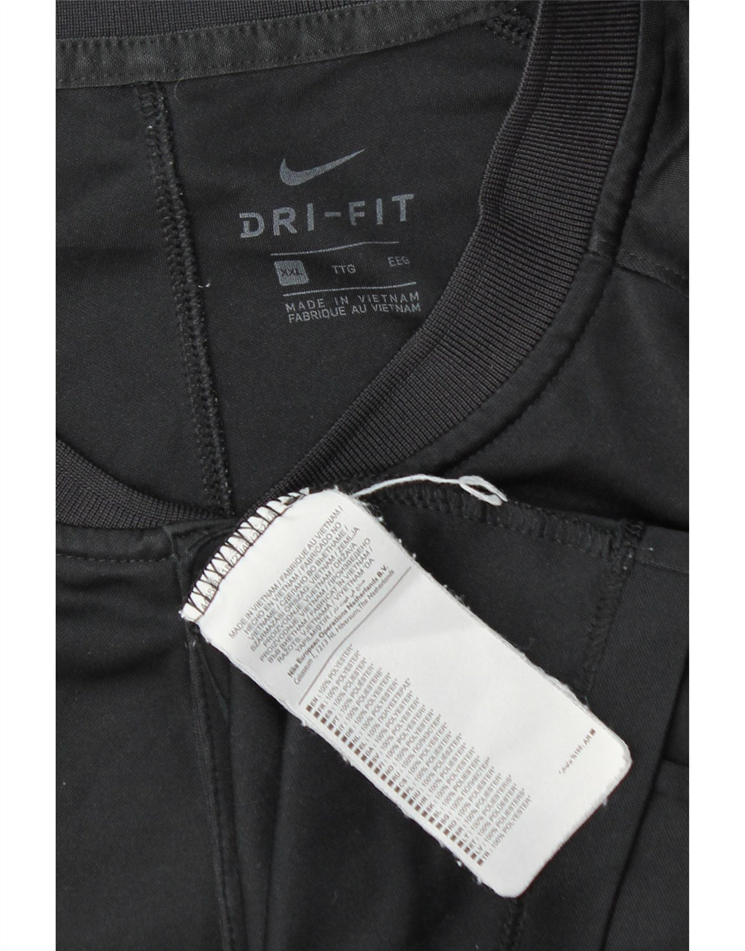 Nike Mens Dri Fit T-Shirt Top 2XL Black Polyester