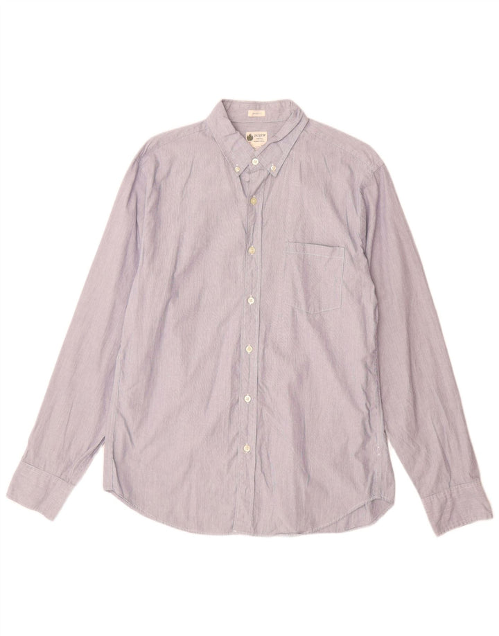 J. Crew Mens Tailored Fit Shirt Medium Blue Pinstripe Cotton