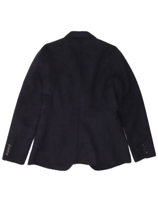 Massimo Dutti Womens 2 Button Blazer Jacket EU 38 Small Navy Blue Wool
