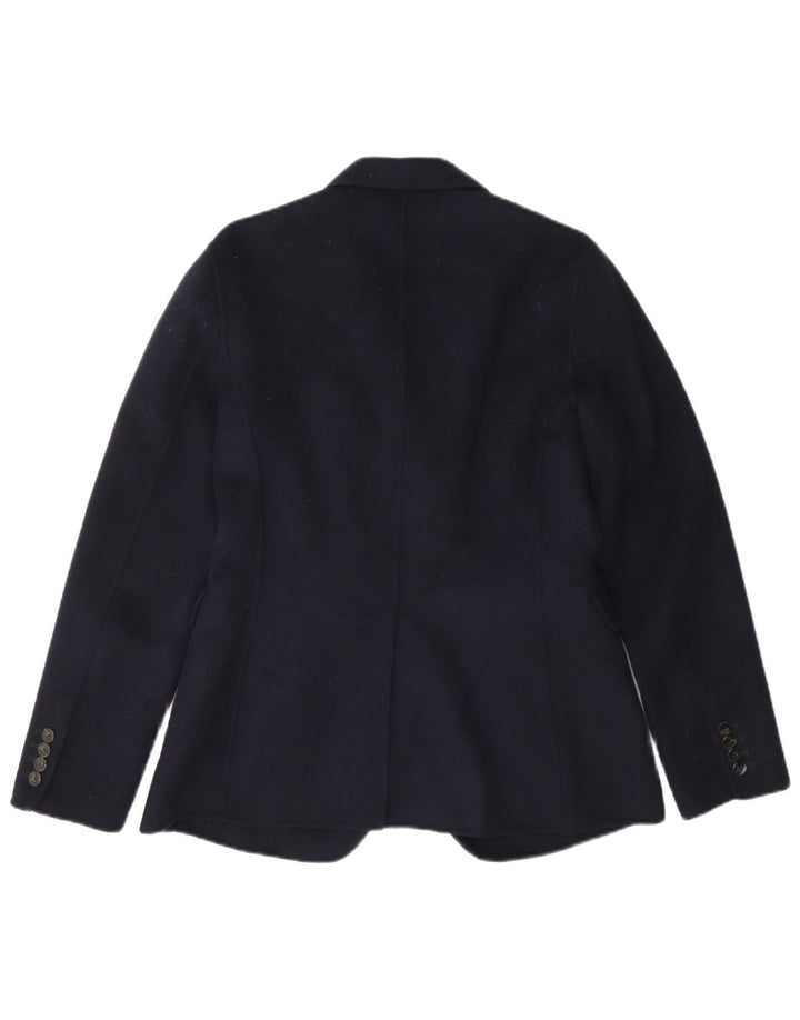 Massimo Dutti Womens 2 Button Blazer Jacket EU 38 Small Navy Blue Wool