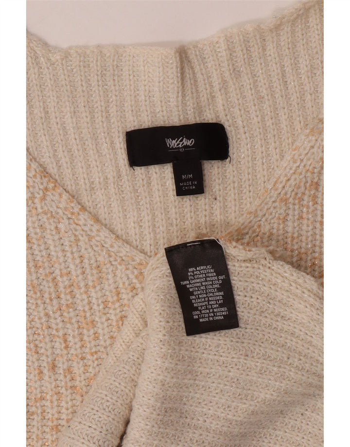 MOSSIMO Womens V-Neck Jumper Sweater UK 14 Medium Off White Acrylic Vintage Mossimo and Second-Hand Mossimo from Messina Hembry 