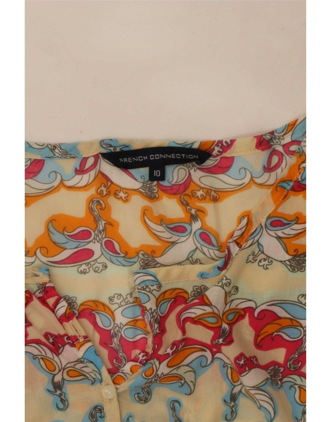 French Connection Womens 3/4 Sleeve A-Line Dress UK 10 Small Multicoloured