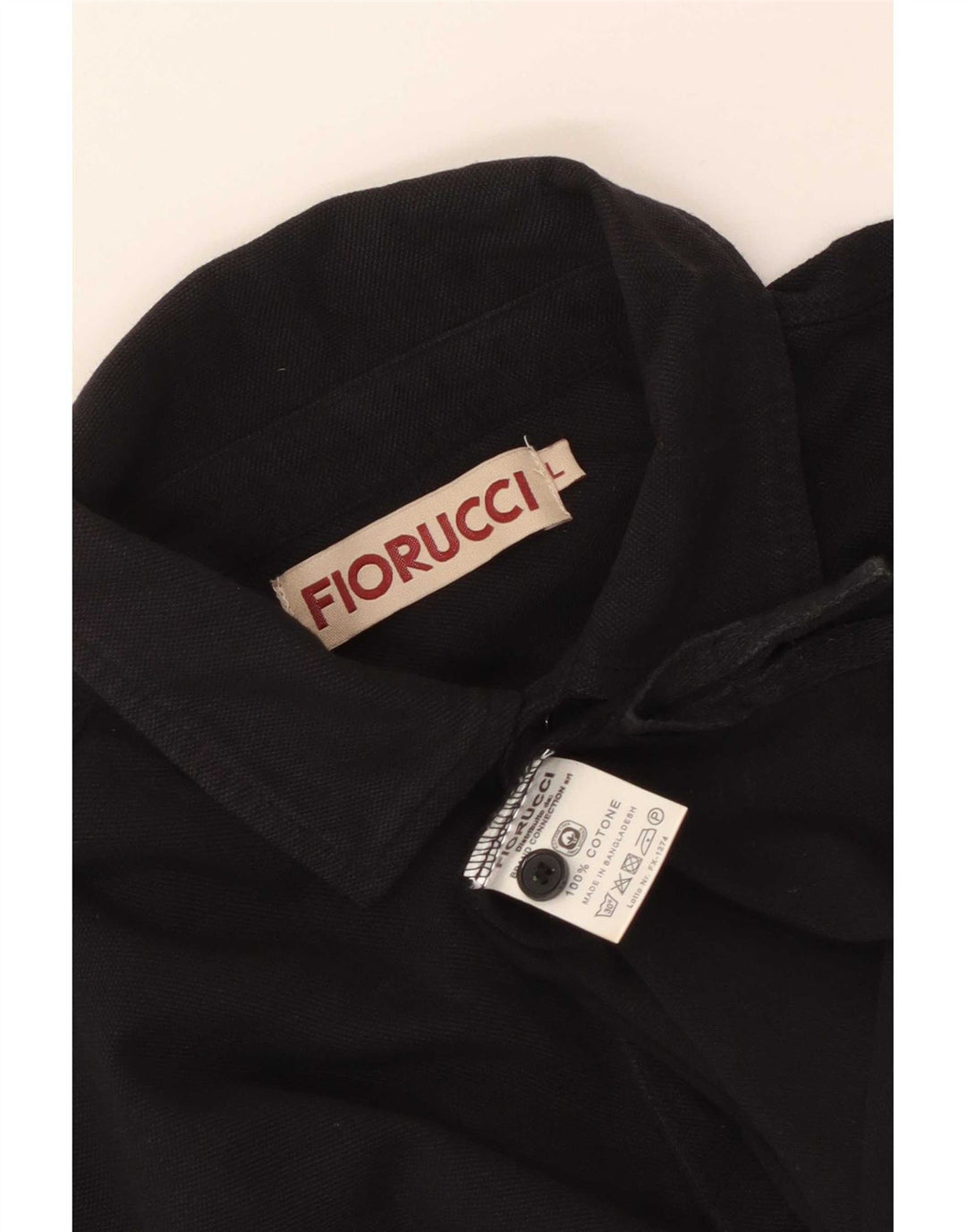 Fiorucci Mens Polo Shirt Large Black Cotton