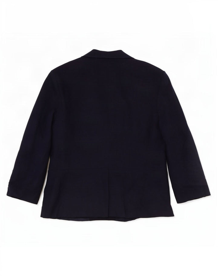 Marks & Spencer Womens 3/4 Sleeve Blazer Jacket UK 14 Large Navy Blue
