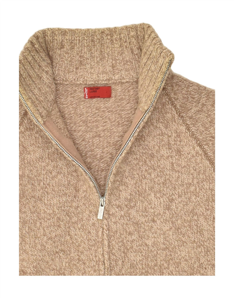 LEVI'S Womens Cardigan Sweater UK 16 Large Beige Wool | Vintage Levi's | Thrift | Second-Hand Levi's | Used Clothing | Messina Hembry 