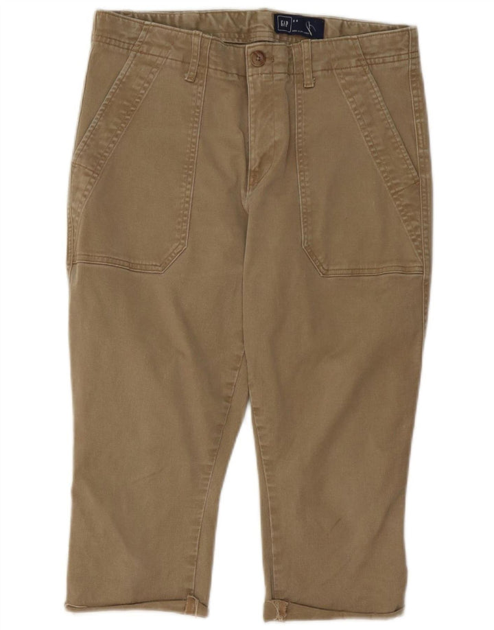 Gap Womens Capri Trousers US 8 Medium W30 L17 Khaki Cotton
