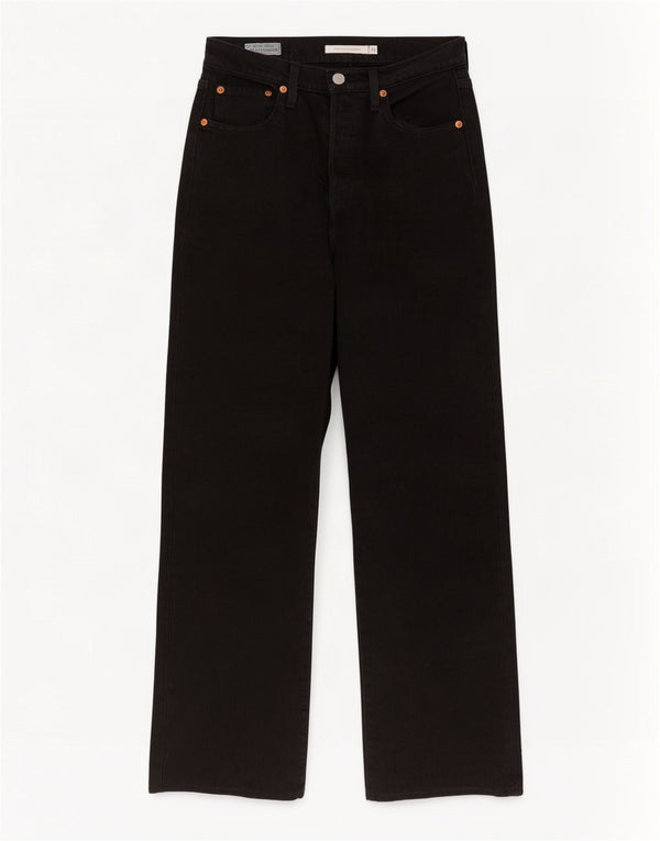 Levi's Womens Ribcage Straight Jeans W25 L28 Black