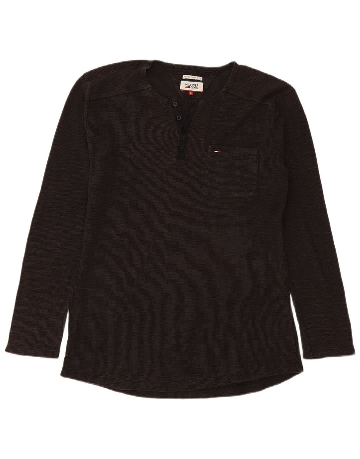 Tommy Hilfiger Mens Top Long Sleeve Large Grey