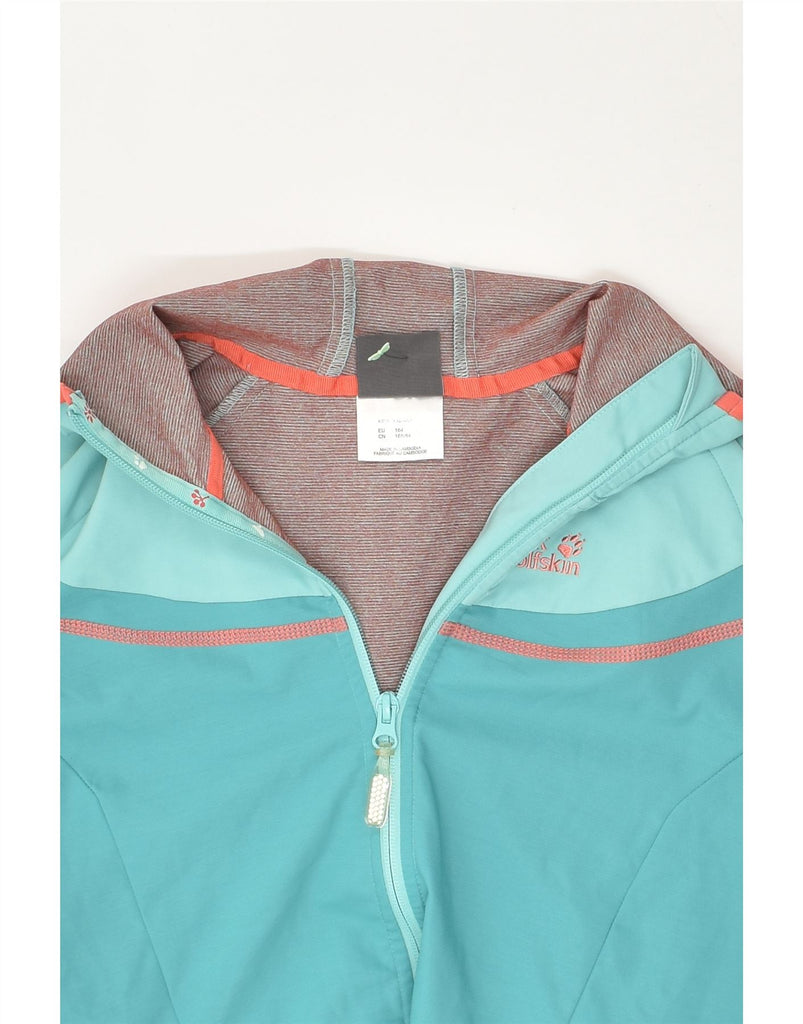 JACK WOLFSKIN Girls Zip Hoodie Sweater 13-14 Years Blue Colourblock | Vintage Jack Wolfskin | Thrift | Second-Hand Jack Wolfskin | Used Clothing | Messina Hembry 