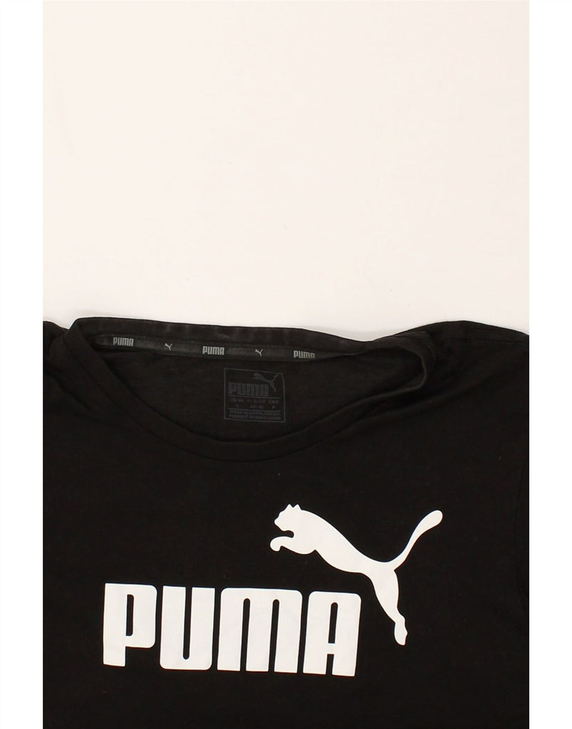 PUMA Mens Graphic T-Shirt Top Small Black Cotton | Vintage Puma | Thrift | Second-Hand Puma | Used Clothing | Messina Hembry 