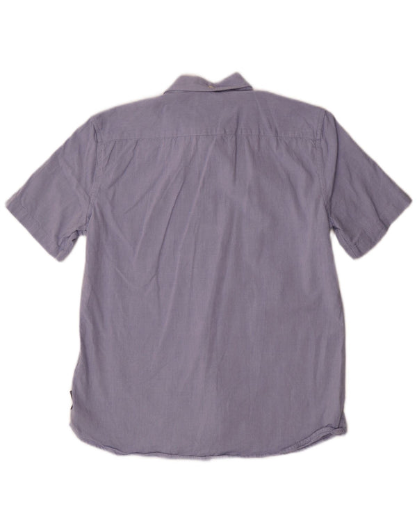 French Connection Mens Short Sleeve Shirt Medium Blue Cotton