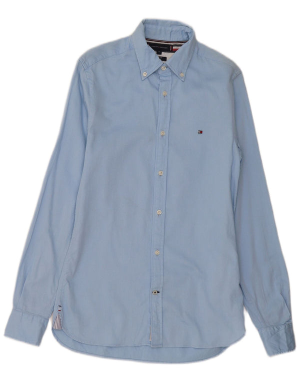 Tommy Hilfiger Mens Slim Fit Shirt XS Blue Cotton