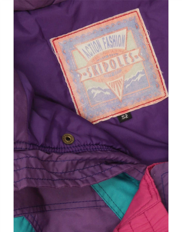 Vintage Mens Hooded Ski Jacket IT 52 XL Multicoloured Colourblock Nylon