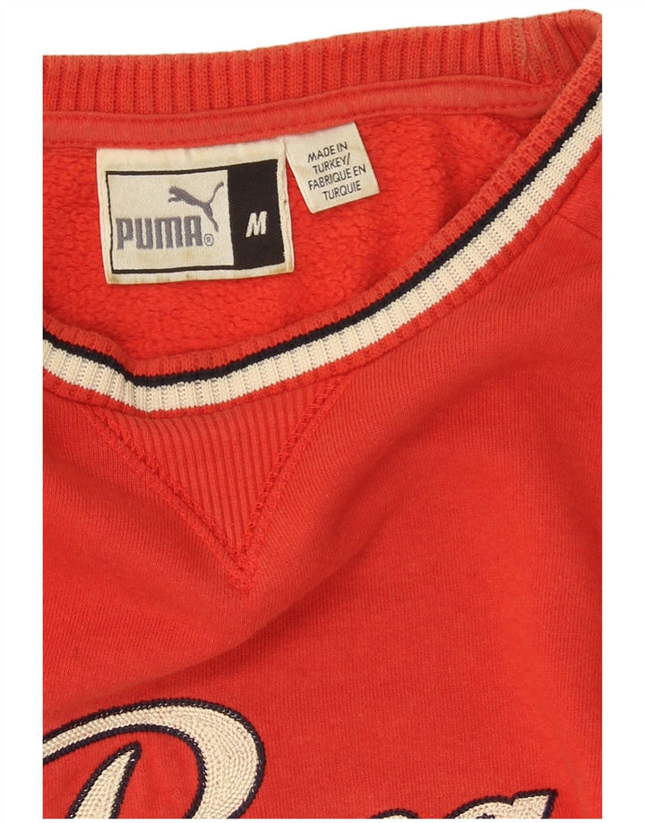 Puma Mens Graphic Sweatshirt Jumper Medium Red Cotton