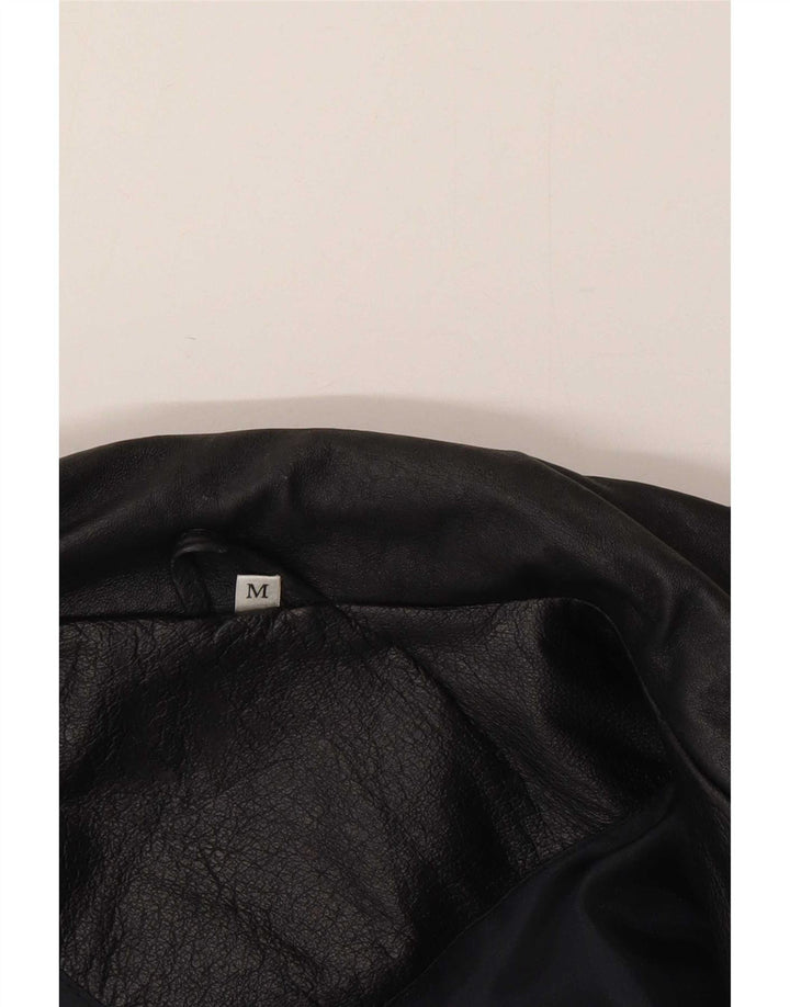 Vintage Mens Leather Biker Jacket UK 38 Medium Black Leather