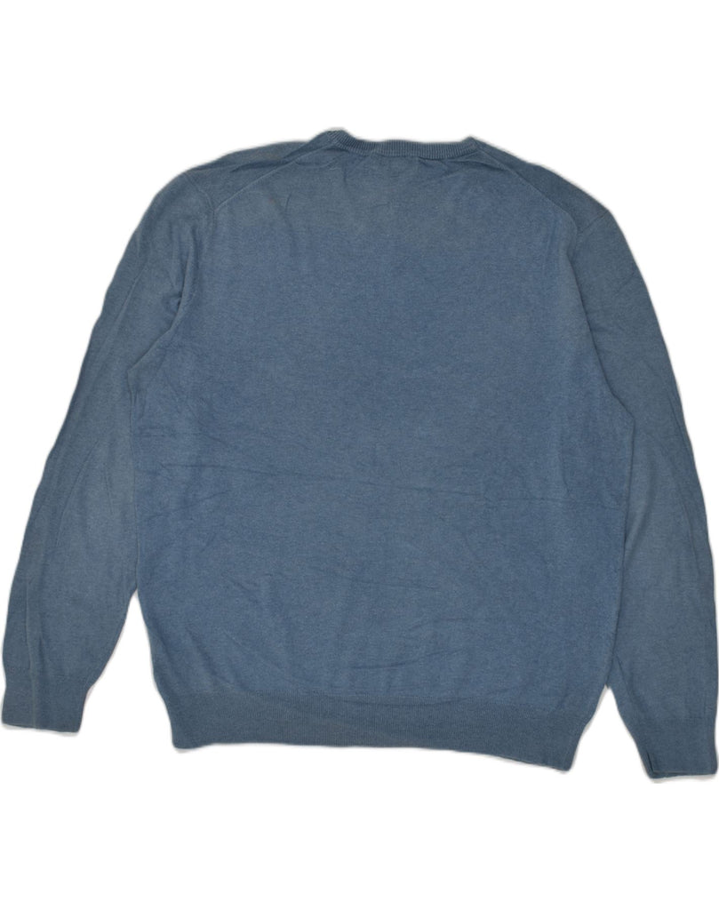 GAP Mens V-Neck Jumper Sweater Large Blue Cotton | Vintage Gap | Thrift | Second-Hand Gap | Used Clothing | Messina Hembry 