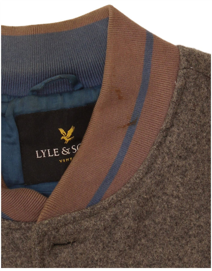 Lyle & Scott Boys Bomber Jacket 13-14 Years Large Grey Wool