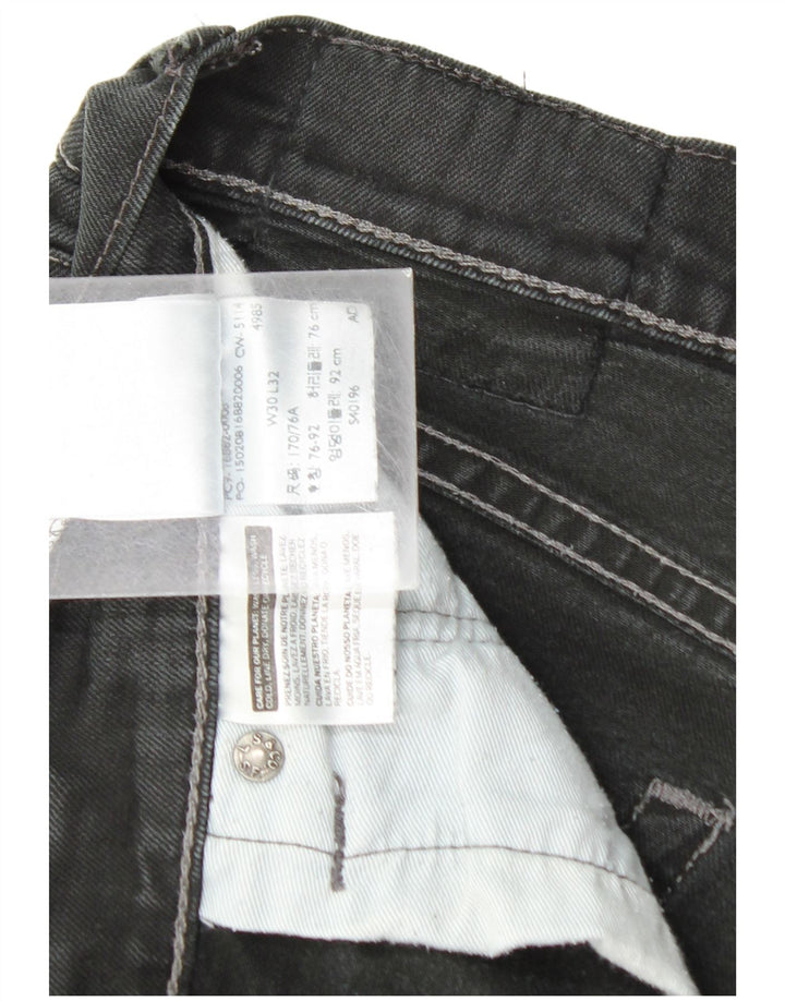 LEVI'S Mens 522 Straight Jeans W30 L28 Black Cotton