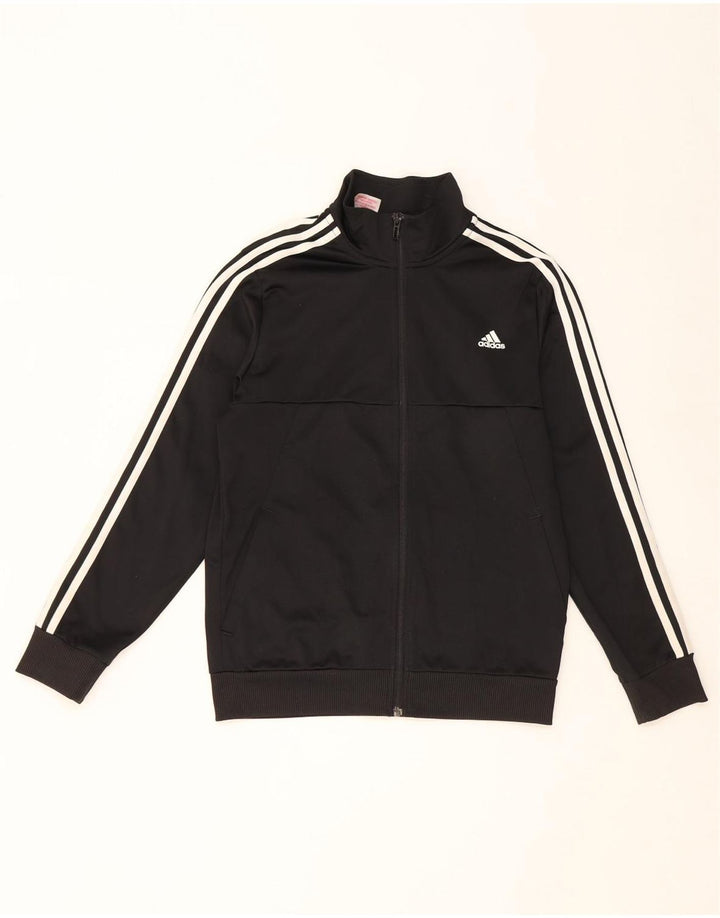 Adidas Boys Aeroready Tracksuit Top Jacket 13-14 Years Black Polyester
