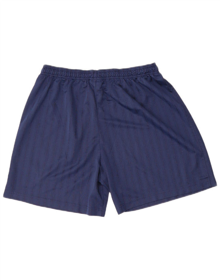Umbro Mens Sport Shorts XL Navy Blue Pinstripe Polyester