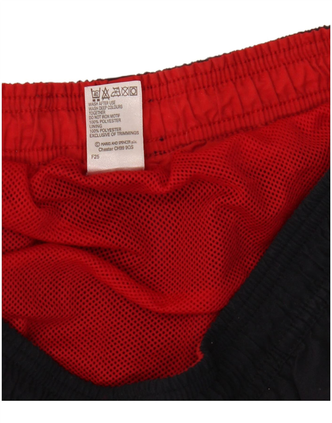 Marks & Spencer Mens Swimming Shorts Medium Navy Blue Polyester