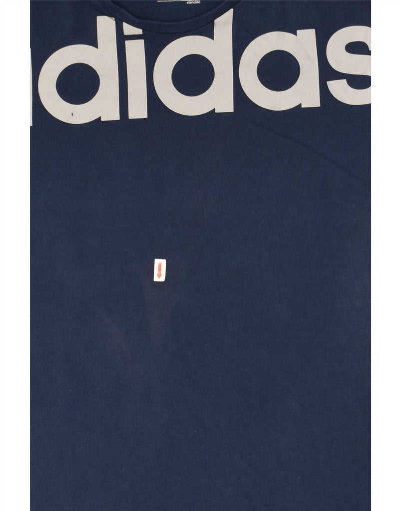 ADIDAS Mens Climalite Graphic T-Shirt Top Medium Navy Blue Cotton | Vintage Adidas | Thrift | Second-Hand Adidas | Used Clothing | Messina Hembry 