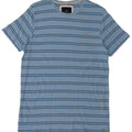 CREW CLOTHING Mens T-Shirt Top Medium Blue Striped Cotton
