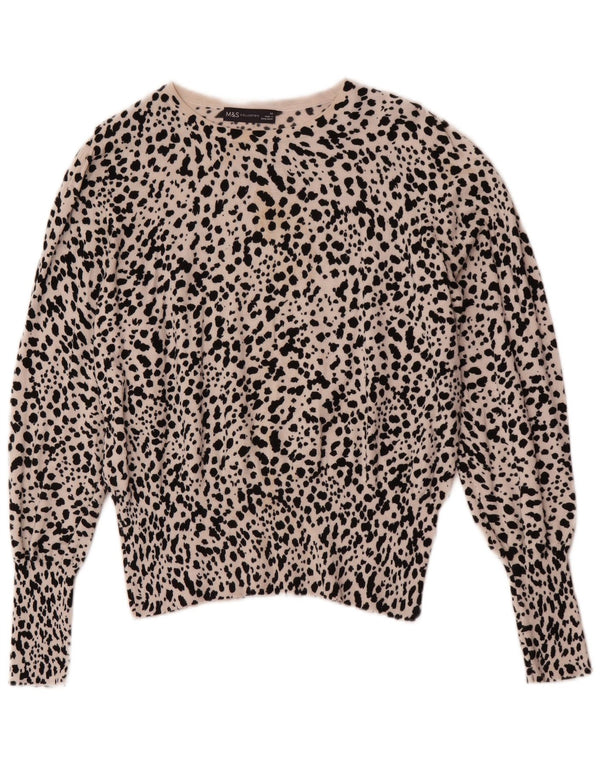 Marks & Spencer Womens Boat Neck Jumper Sweater UK 14 Medium Beige