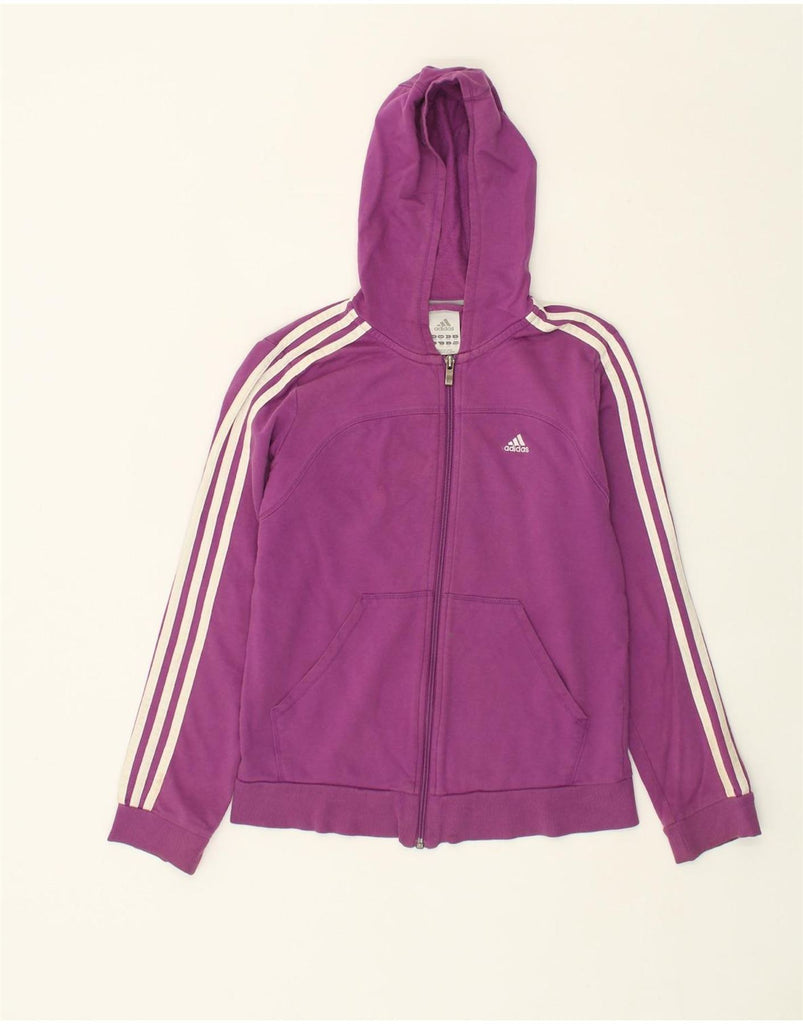 ADIDAS Girls Zip Hoodie Sweater 13-14 Years XL Purple Cotton | Vintage Adidas | Thrift | Second-Hand Adidas | Used Clothing | Messina Hembry 