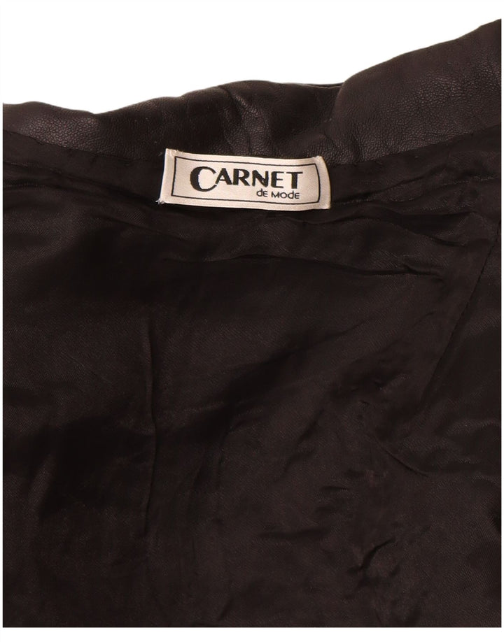 Carnet Womens Leather Coat UK 8 Small Black