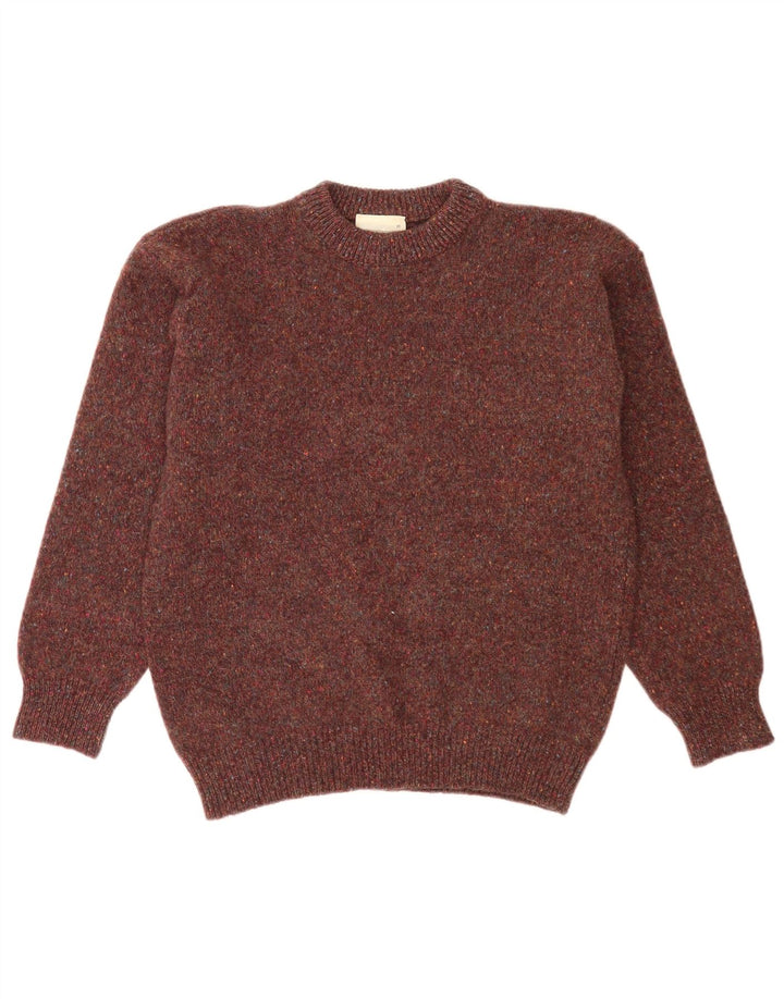 Vintage Womens Turtle Neck Jumper Sweater UK 14 Medium Brown Flecked Wool