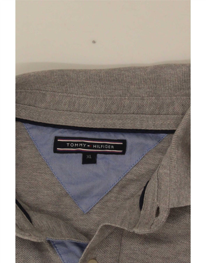 Tommy Hilfiger Mens Graphic Polo Shirt XL Grey Striped